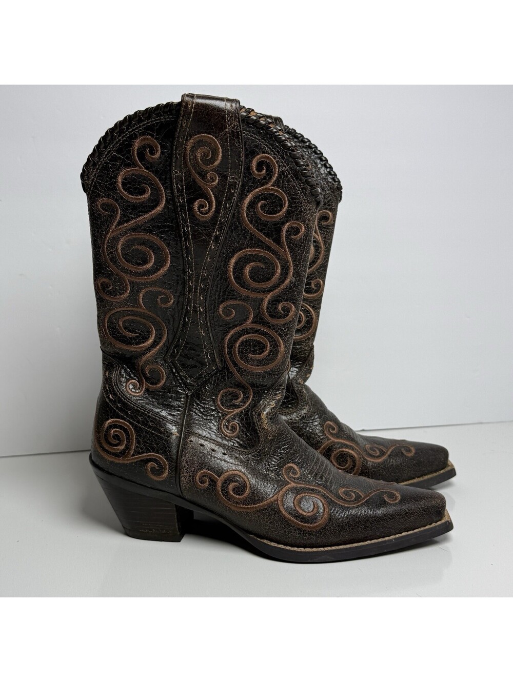 Ariat Brown Leather Embroidered Cowboy Western Boots Women's Size 6 B 10006755